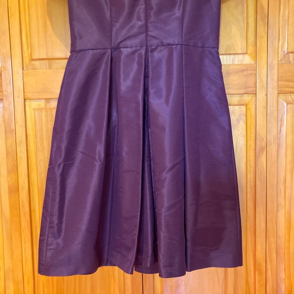 Prada Taffeta Pleated Short Sleeve Formal Plum Color Dress Size 46 Made in Italy - Picture 7 of 16